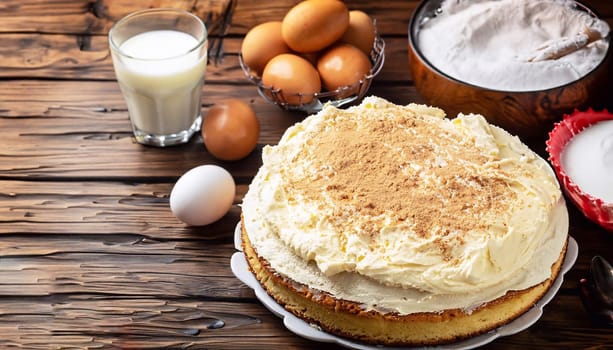 Tres leches cake with grated coconut