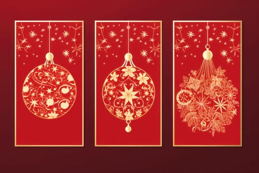 Greeting Christmas cards on a dark background. holiday and Christmas concept.Generative AI
