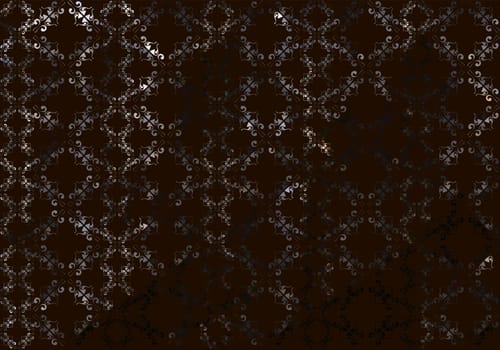 Vector abstract seamless geometrical background from dark beige and black fan shaped ornate elements with ethnic patterns