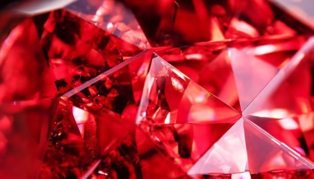 Macro photo of red gems stone carat on a background. Closeup of texture mineral.