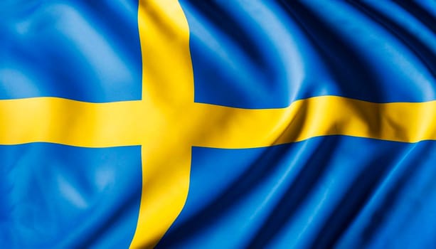 Waving national flag of Sweden