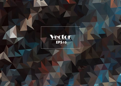 vector abstract irregular polygon background - triangle low poly pattern - color brown grey blue beige sand