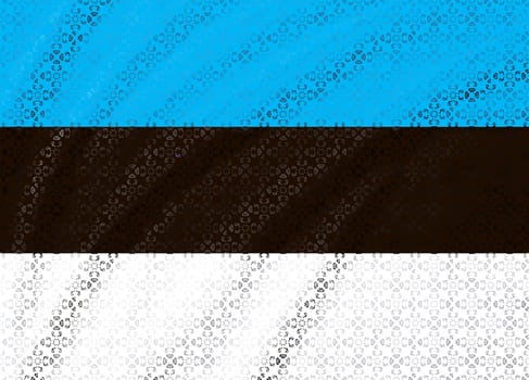Floral mosaic Estonian flag. vector flag of Estonia with floral ornament