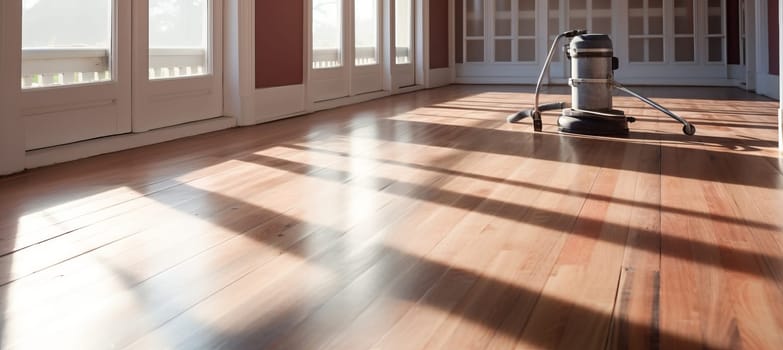 Craftsmen sand a parquet floor