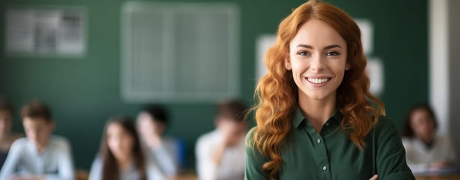 Teacher teaching kids in classroom at school