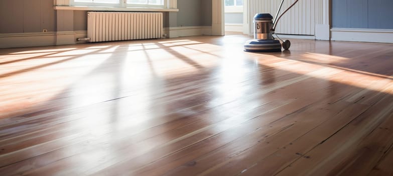 Craftsmen sand a parquet floor