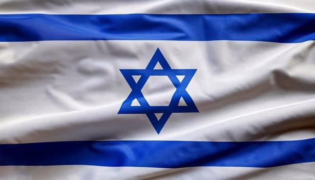 The bright waving flag of Israel. Background for design. National pride of Israel. Patriotism and commonwealth.