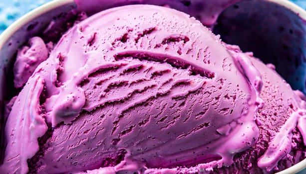 Berry yoghurt ice cream. Smoothies from fresh fruits and berries. Ice cream texture. Delicious sweet dessert close-up as a background.