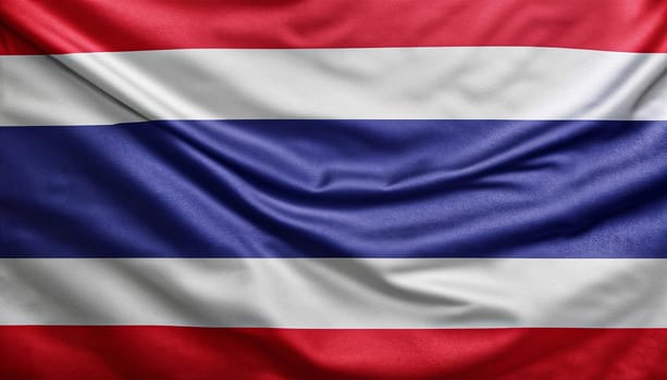 Waving flag of Thailand in white background. Thailand flag for independence day. The symbol of the state on wavy fabric.