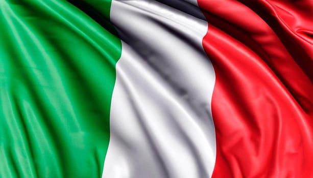 color italy national flag on draped textile, background