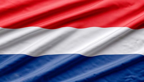 Netherland flag on a silk drape