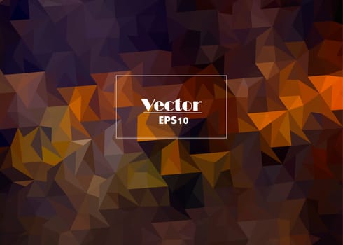 vector abstract irregular polygon background - triangle low poly pattern - color autumnal brown red orange yellow
