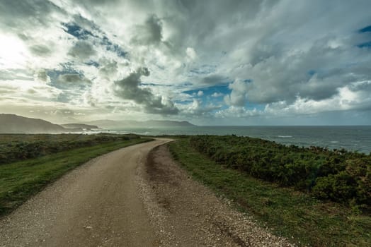 Rugged coastal landscape on the Ria de Ortigueira Galicia, Spain
