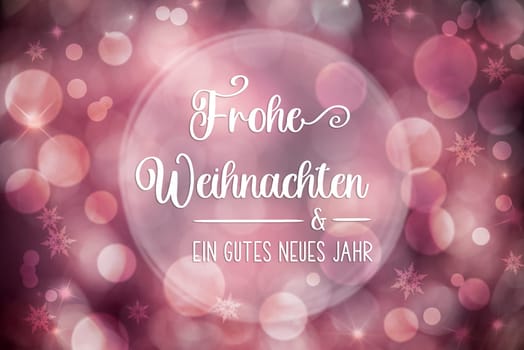 Shiny Bokeh Background For Christmas And Winter Season With German Text Frohe Weihnachten Und Ein Gutes Neues Jahr, Which Means Merry Christmas And Happy New Year In English