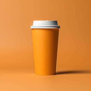 Paper coffee cup mockup. Empty paper coffee mug .Generative AI