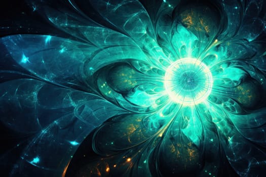 abstract background fractal pattern in neon glow.Generative AI