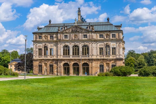Dresden, Germany: 10 August 2023: The Sommerpalais (Summer Palace), at the center of the Great Garden, a baroque style park in central Dresden, Germany