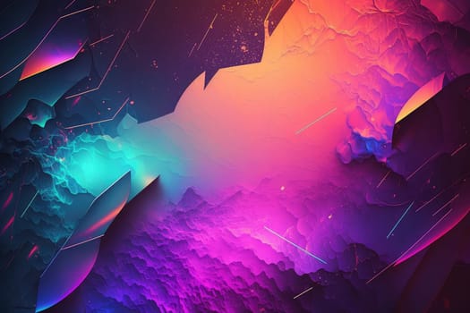 Neon colorful grunge abstract background. Generative AI design
