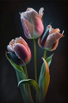 Spring tulips flowers. Generative AI design