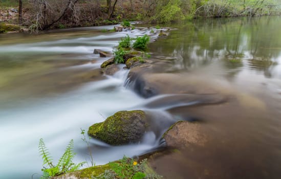 long exposure at the portuguese national park of Geres in Homem river. Amares, Portugal