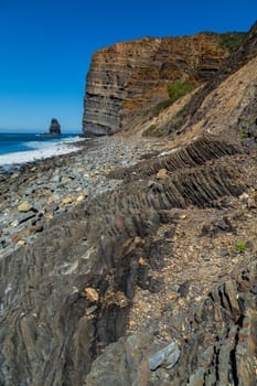 Cliffs in the Algarve West Coast, near Sagres, Portugal