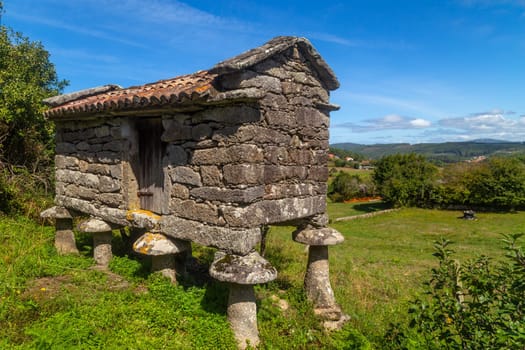 Old Horreo in Sardineiro near Finisterre of Galicia. Spain
