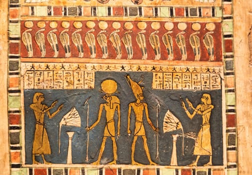 Ancient Egyptian hieroglyphics. Vintage background