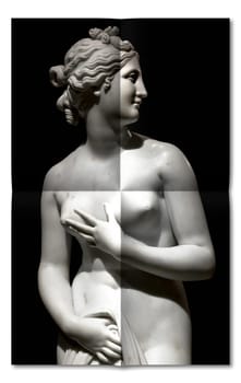 Creative picture of Venus statue - classical Greek statue of young beautiful woman