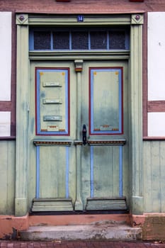 old door of house in Witzenhausen, Hessen, Germany