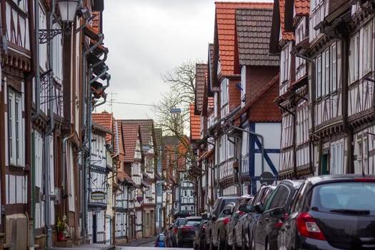 Bad Sooden-Allendorf: 30 DECEMBER 2021, street in Bad Sooden-Allendorf in the Werra Valley in Germany