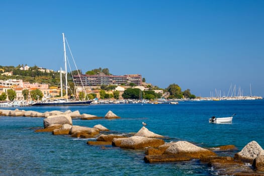 Milazzo, Sicily Italy - 03 October 2023. View of port of Milazzo.