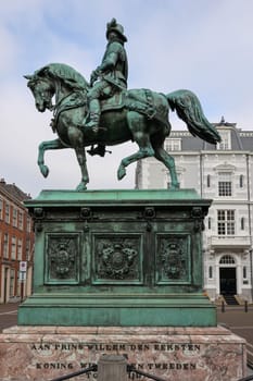 The Hague, Netherlands - April 17, 2023: Statue of Frederick William I in Hague, Prince of Orange-Nassau first king of the Netherlands