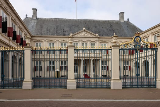 The Hague, Netherlands - April 17, 2023: Paleis Noordeinde, Noordeinde Royal Palace in the Hague is one of the three official palaces of the Dutch royal family