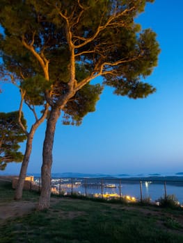 Sibenik’s old town as seen from Barone fortress, Sibenik, Croatia