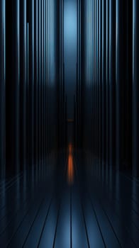 black geometric perspective receding into the distance. vertical abstract background. Generative AI