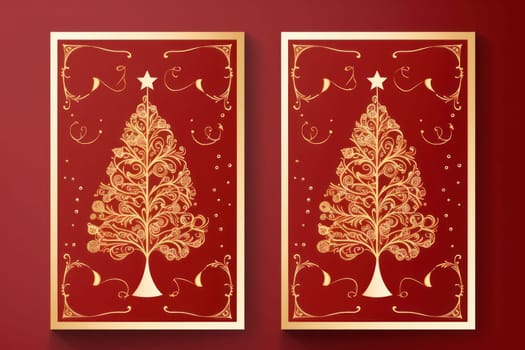 Greeting Christmas cards on a dark background. holiday and Christmas concept.Generative AI