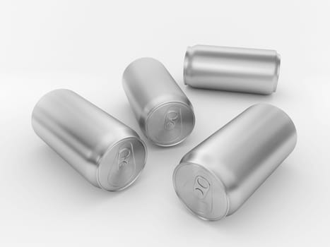 Aluminum can isolated on white background