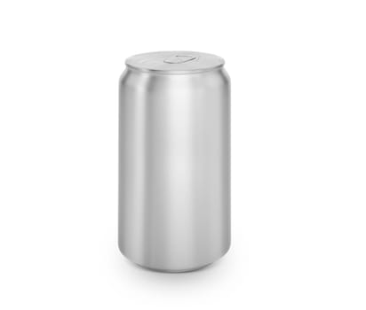 Aluminum can isolated on white background