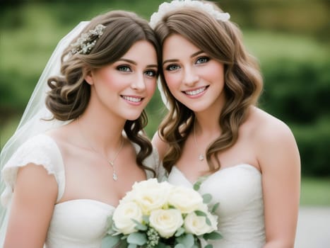 Photo shoot with two lesbian women or two sisters who are getting married.