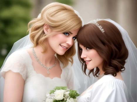 Photo shoot with two lesbian women or two sisters who are getting married.