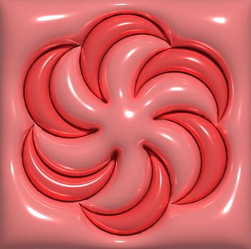 Abstract background with crescent moon, 3D rendering illustration