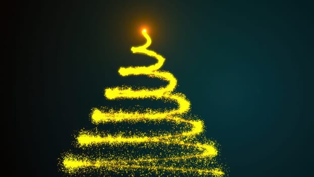 Particles Christmas Tree. Computer generated 3d render