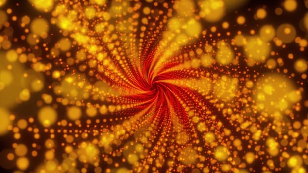 Spiral particles tunnel. Computer generated 3d render