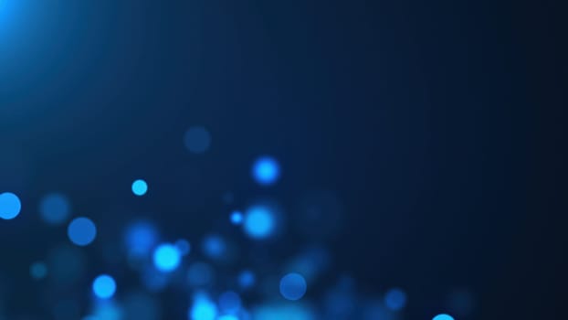 Blue bokeh particles. Computer generated 3d render