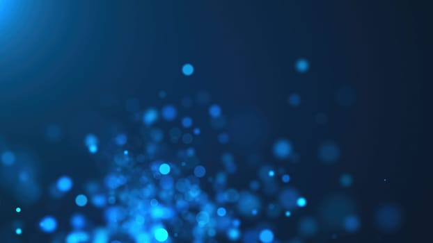 Blue bokeh particles. Computer generated 3d render