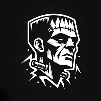 This captivating logo illustration captures the essence of Frankenstein in a sleek black and white design, fusing the classic with the contemporary. Discover the allure of the amalgamation of science and art in this striking depiction