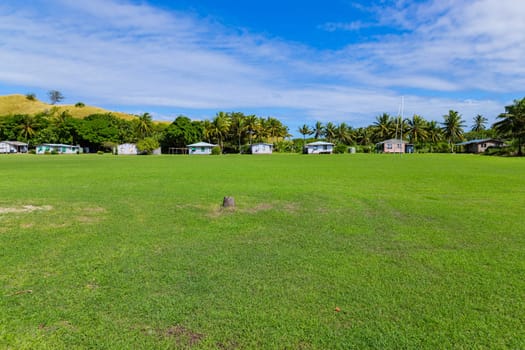 Typical houses in a small village in Viti Levu island, Fiji