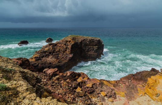 Cliffs in the Algarve West Coast, near Sagres, Portugal