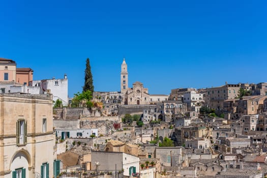 Old town of Matera (Sassi di Matera), Basilicata, southern Italy. Prehistoric cave dwellings