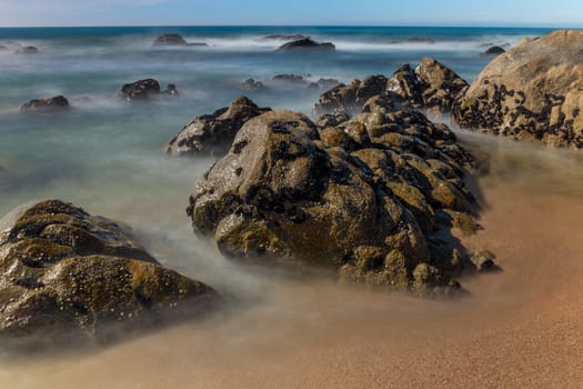 long exposure at the ocean in Povoa de Vazim, north of Portugal